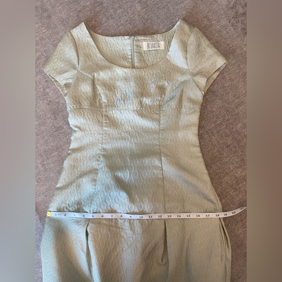 Y2K 2000s SAGE GREEN EMPIRE DROP WAIST MINI DRESS WITH SCOOP NECKLINE - Picture 11 of 15